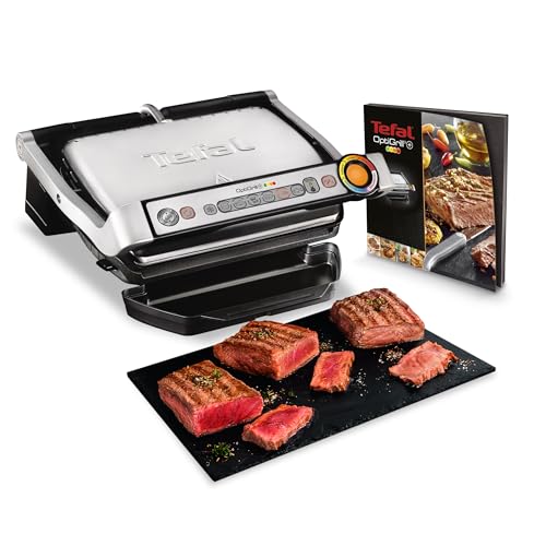 (-35%) Tefal OptiGrill+ Kontaktgrill, 6 Programme, Garstufenanzeige, abnehmbare Platten, manueller Modus, optimal Grillergebnisse dank Messung der Dicke, Elektrogrill, Edelstahl, GC712D12