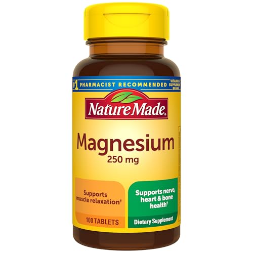 Nature Made Magnesium Oxide 250 mg, Magnesium Supplements for Men and Women, Support for Muscle