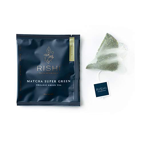 Rishi Tea Matcha Super Green Japanese Tea - Organic, Caffeinated Sachet Bags, Umami, Antioxidant Rich Sencha & Matcha Blend - 50 Count