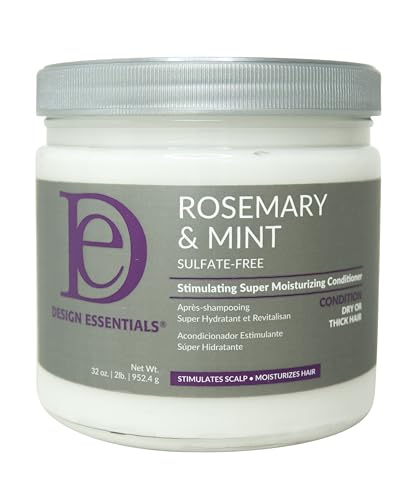 Design Essentials Rosemary & Mint Stimulating Super Moisturizing Conditioner for Dry, Thick, or Brittle Hair; Sulfate-Free, Stimulates Scalp, Moisturizes Hair, 32 Oz
