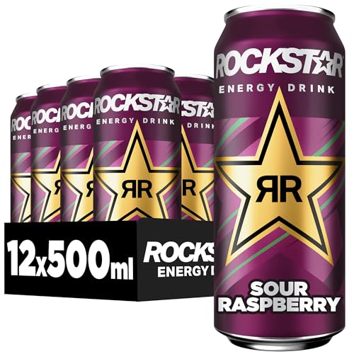 🔥 SELTEN SO GÜNSTIG (-44%) Rockstar Energy Drink Sour Raspberry Geschmack - Saures, Koffeinhaltiges Erfrischungsgetränk für den Energie Kick, EINWEG (12 x 500ml) (Verpackungsdesign kann abweichen)