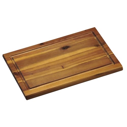 (-51%) KESPER | Schneidbrett mit Saftrille, Material: Akazienholz, Maße: 32 x 21 x 1,5 cm, Farbe: Braun, Natur | 28180