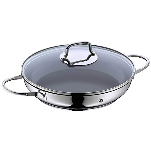 (-50%) WMF Devil Servier-Schmorpfanne Induktion 26 cm mit Glasdeckel, Ofenfeste Pfanne, Servierpfanne, Cromargan Edelstahl beschichtet, Keramikbeschichtung, backofenfest