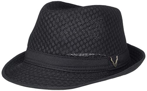 The Hat Depot Light Weight Classic Soft Cool Mesh Crushable Fedora hat (L/XL, Black)