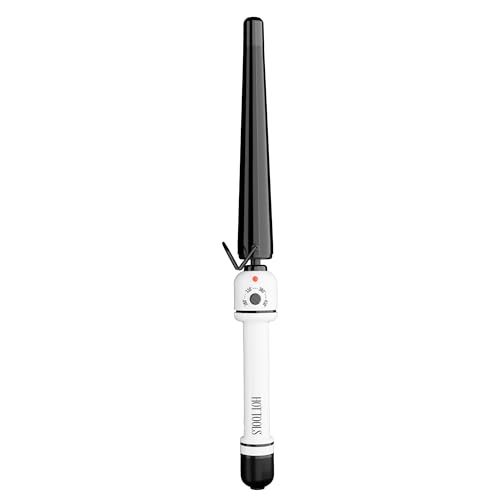 HOT TOOLS Professional Nano Ceramic Extra Long Tapered Curling Iron for Shiny Curls, 3/4 to 1 1/4 Inches5 in 1 Automati