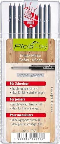 Pica Dry – Pack of 10 Graphite H Leads (with Blister Pack)