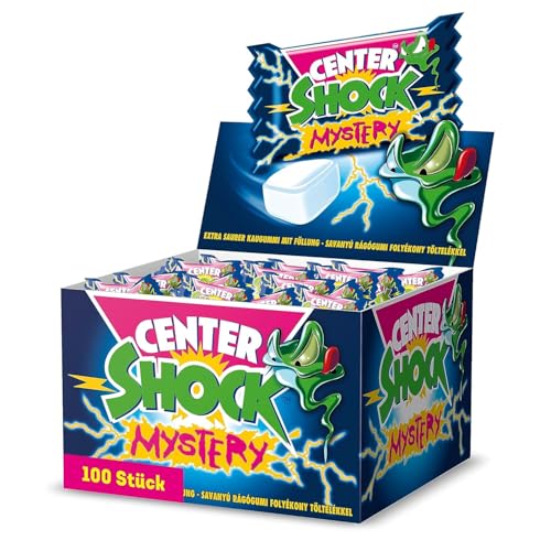 (-26%) Center Shock Mystery, Box mit 100 Kaugummis, Extra-sauer, Zufallsgeschmack, geeignet für Geburtstag und Weihnachten, 400g