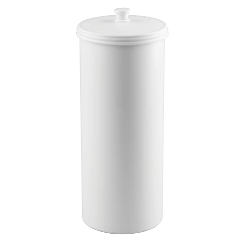 iDesign Plastic Toilet Paper Holder, The Kent Collection – Hold 3 Rolls of Toilet Paper, 6.25" x 6.25" x 15.5", White