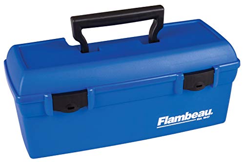 Flambeau Outdoors 6009TD Lil' Brute Tackle Box - Fishing Tackle Organizer With Lift-Out Tray, Portable Tackle and Gear Storage, Blue