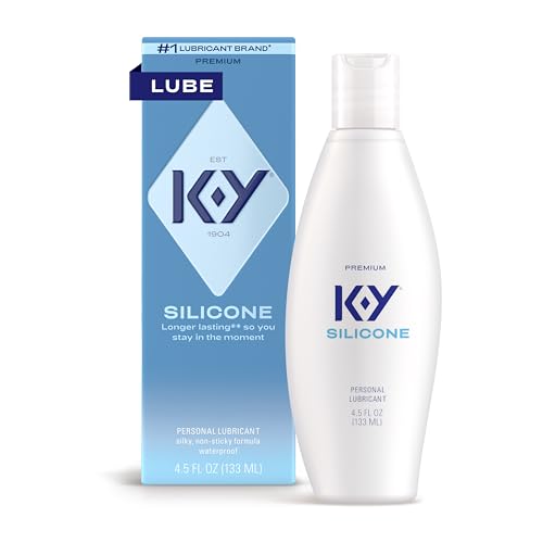 K-Y Silicone Lube, Premium Personal Lubricant, Silicone-Based Formula, Safe to Use with Condoms, for Men, Women and Couples, 4.5 Fl Oz