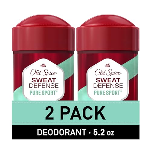Old Spice Sweat Defense Antiperspirant & Deodorant for Men, 24/7 Ultimate Sweat Protection, Long Lasting Scent, Soft Solid, Pure Sport Scent, 2.6 oz (Pack of 2)