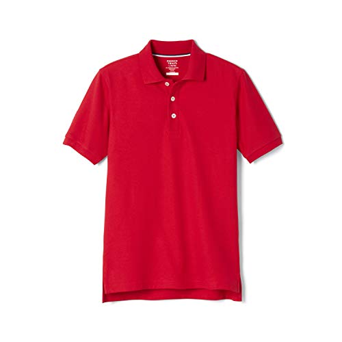 French Toast boys Short Sleeve Pique (Standard & Husky) Polo Shirt, Red, 10 12 US
