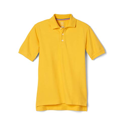 French Toast boys Short Sleeve Pique (Standard & Husky) Polo Shirt, Gold, 10-12 Husky