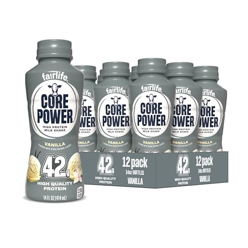 Core Power Elite High Protein Shake, Vanilla, 42g Bottle, 14oz, 12 Pack