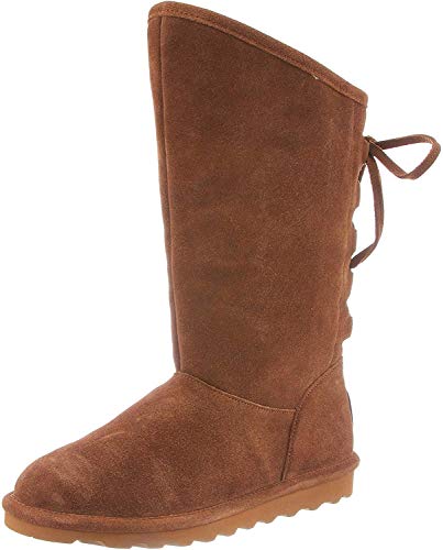 BEARPAW Phylly Size 8 Classic Suede | Women's Slip On Comfortable Winter Boot, Hickory Ii, 8