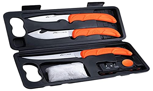 OUTDOOR EDGE WildLite - 6-Piece Field to Freezer Hunting & Game Processing Knife Set with Gut Hook Blade, Caping Knife - Hunting Knives for Gutting Deer with Case - Deer & Elk Accessories