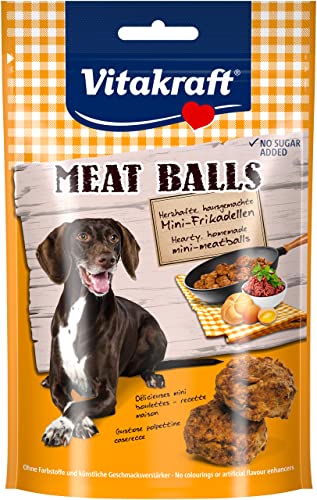(-18%) Vitakraft Meat Balls, Hundeleckerli, Hundesnack weich,fleischige Mini Frikadellen, als Belohnung, Hunde Trainingsleckerli, ohne Zuckerzusatz (1x 80g)