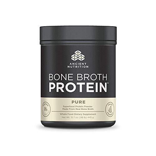 Ancient Nutrition Bone Broth Protein Powder, Pure – 20 Servings