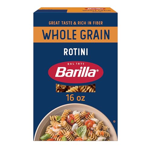 Barilla Whole Grain Rotini Pasta, 16 oz. Box - Non-GMO, Made With 100% Whole Grain Durum Wheat - Great Source of Fiber