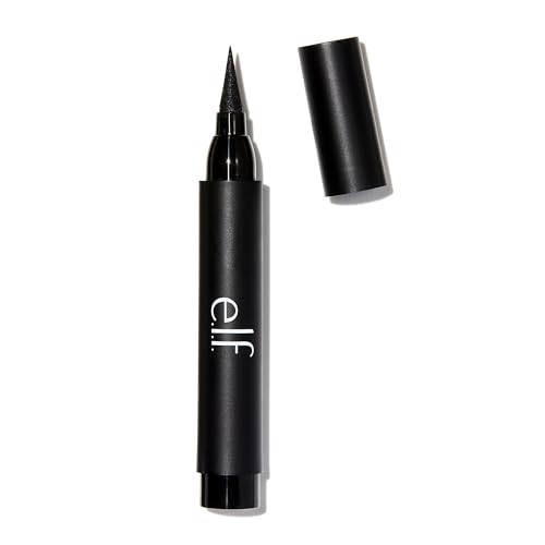 e.l.f. Intense Ink Eyeliner, Enhances The Lash Line With Rich & Long-Lasting Color, Tip For Precise Application, Vegan & Cruelty-Free, Blackest Black