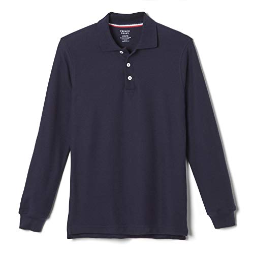French Toast Boys Pique School Uniform With Long Sleeves For And Girls Polo Shirt, Navy, 6-7 US