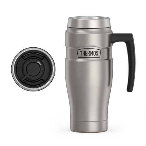 THERMOS Stainless King Vacuum-Insulated Travel Mug 16oz Matte Steel