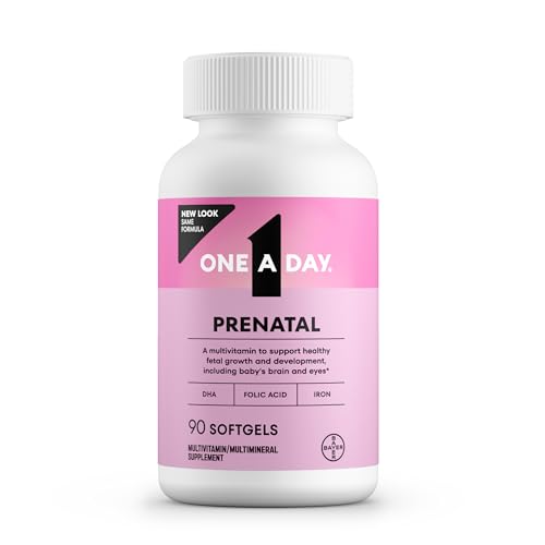 One A Day Prenatal Vitamins Folic Acid Iron Omega-3 DHA 90 Count