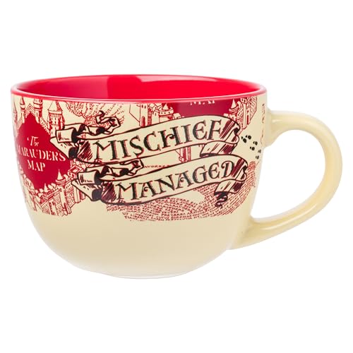 Silver Buffalo Harry Potter The Marauder's Map Mischief Managed Soup Ceramic Mug, 24-Ounce