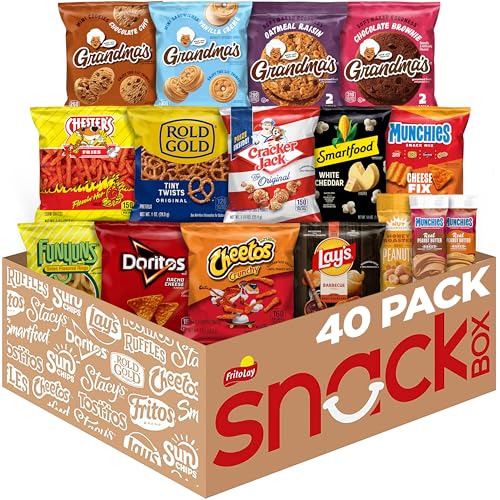 Frito-Lay Ultimate Snack Care Package, Variety Assortment of Chips, Cookies, Crackers & More, (Pack of 40)
