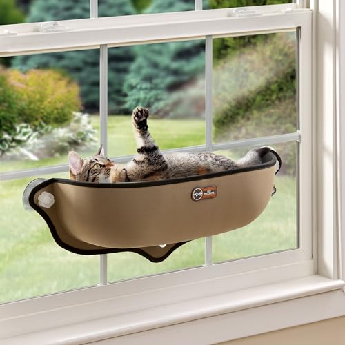 K&H Pet Products EZ Mount Window Cat Bed Kitty Sill Tan 27 x 11 x 6 Inches