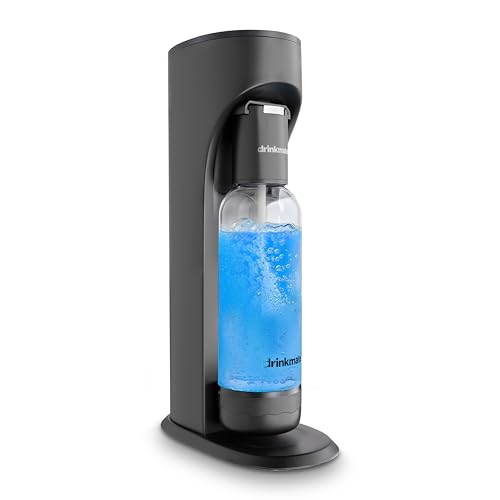 Drinkmate OmniFizz Sparkling Water and Soda Maker, Carbonates Any Drink Without Diluting It, CO2 Cylinder Not Included (Matte Black)