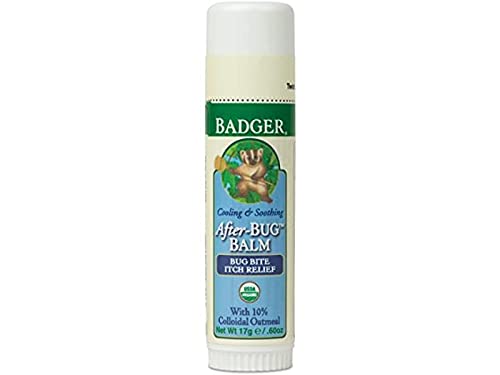 Badger Bug Bite Itch Relief Stick, Natural & Organic Anti Itch Cream for Bug Bites, Rashes & Poison Ivy, Fast Itchy Skin Relief After Bite, Works Great, Smells Great, Easy to Use, .6 oz