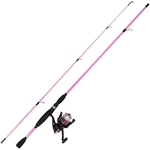 Fishing Rod and Reel Combo - Strike Series Medium Action 78-Inch Spinning Reel Pole - Fishing Gear for Bass, Trout, and Lake by Wakeman (Hot Pink)