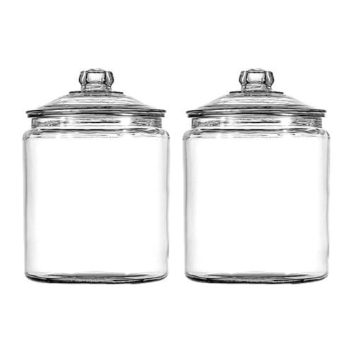 Anchor Hocking Heritage Hill 1 Gallon Glass Jar with Lid, Set of 2