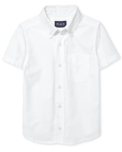 The Children's Place,Boys,Short Sleeve Oxford Shirt,White,Small