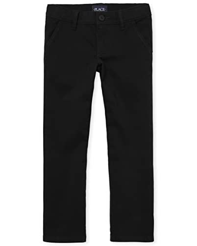 The Children's Place girls Bootcut Chino School Uniform Pants, Black Single, 8 US