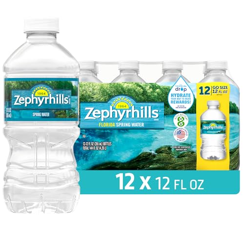 Zephyrhills Florida Spring Bottled Water, 12 Pack - Still Drinking Water with Naturally Occurring Minerals for Taste - 12 Fl Oz