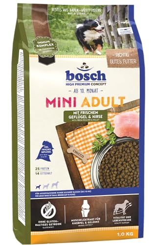 (-29%) Bosch HPC Mini Adult Hundefutter trocken, Geflügel & Hirse Lamm & Reis, 3kg
