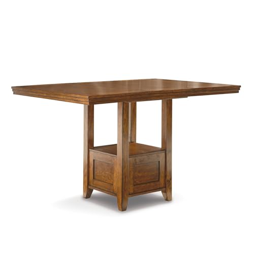 Signature Design by Ashley Ralene Traditional 36" Counter Height Dining Room Extension Table, Medium Brown