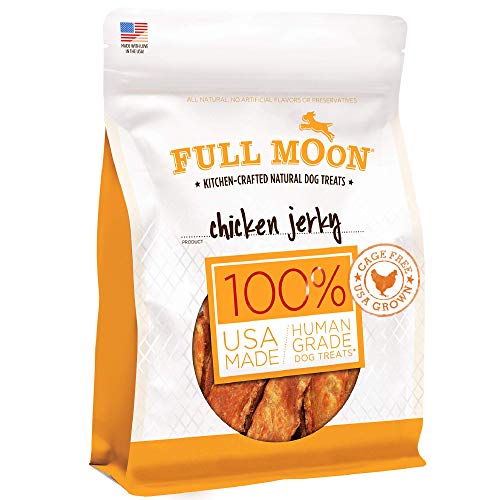 Full Moon Chicken Jerky Healthy All Natural Dog Treats Human Grade Made in USA Grain Free, 1.5 Pound (Pack of 1)