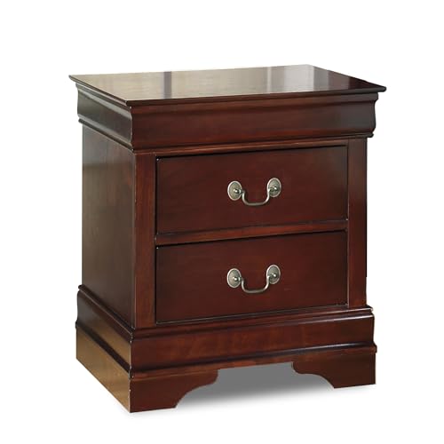 Signature Design by Ashley Alisdair Traditional 2 Drawer Nightstand, 23.75" Tall, Dark BrownFluted Nightstands Set