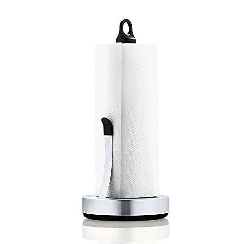 (-36%) blomus -LOOP- Küchenrollenhalter aus mattiertem Edelstahl, stabiler Papierrollenhalter, Beschwert für Ein-Hand-Bedienung, exklusives Küchenaccessoire (H / B / T: 34 x 15 x 15 cm, Edelstahl, 63651)