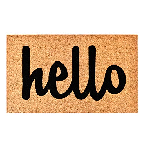 Calloway Mills Hello Doormat Natural Brown 24x36