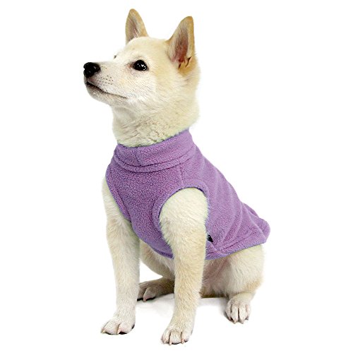 Gooby - Stretch Fleece Vest, Pullover Fleece Vest Jacket Sweater for Dogs, Lavender, Medium