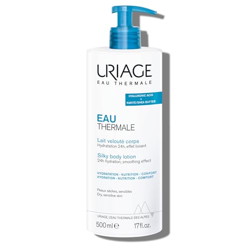 URIAGE Silky Body Lotion with Shea Butter & Hyaluronic Acid | 24H Hydration, Smoothing Effect, Moisturizer, Paraben-Free, 500 mL / 17 oz
