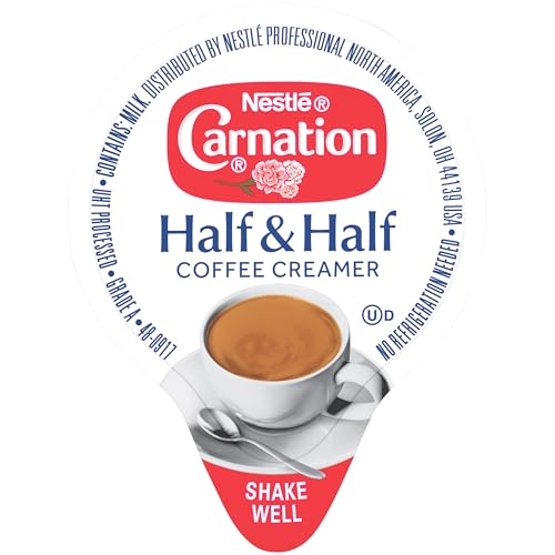 Nestle Carnation Coffee Creamer Half and Half, Made with Real Dairy, 0.304 fl oz Tubs (Pack of 360)