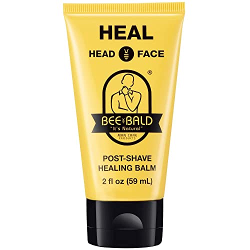Bee Bald HEAL Aftershave for Men Healing Balm, Immediately Calms & Soothes Damaged Skin, Treats Bumps, Redness, Razor Burn & Other Shaving Irritations (2 Fl Oz)