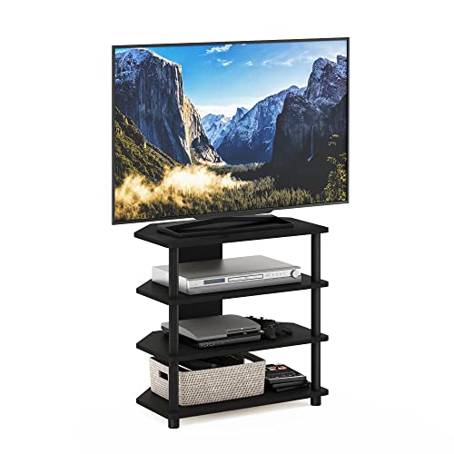 Furinno Turn-N-Tube Easy Assembly 4-Tier Petite Entertainment Center / TV Stand / TV Unit / TV Desk, BlackwoodThe Fores