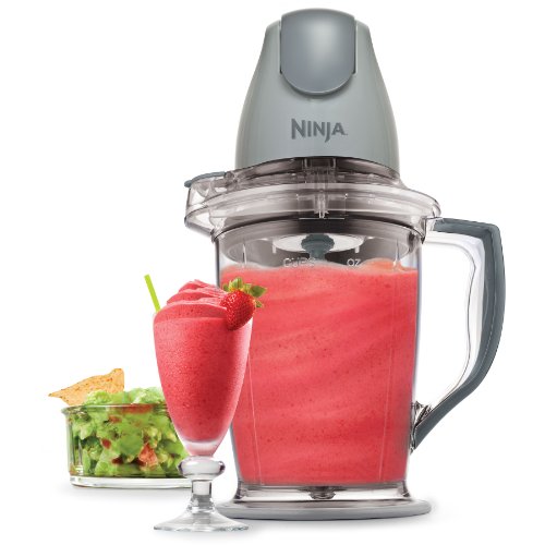 Ninja - Licuadora personal para batidos, licuados, preparación de alimentos y licuar alimentos congelados, con base de 700 vatios y (2) tazas de 16 onzas con tapas de boquilla (QB3001SS)