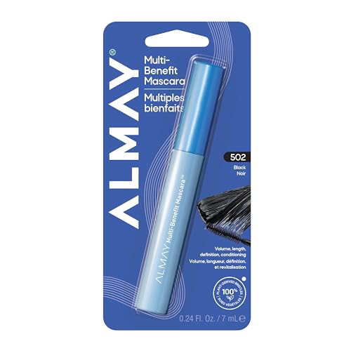 Almay Mascara, Volume, Length, Definition & Conditioning, Multi-Benefit Eye Makeup, Hypoallergenic and Fragrance-Free, 502 Black